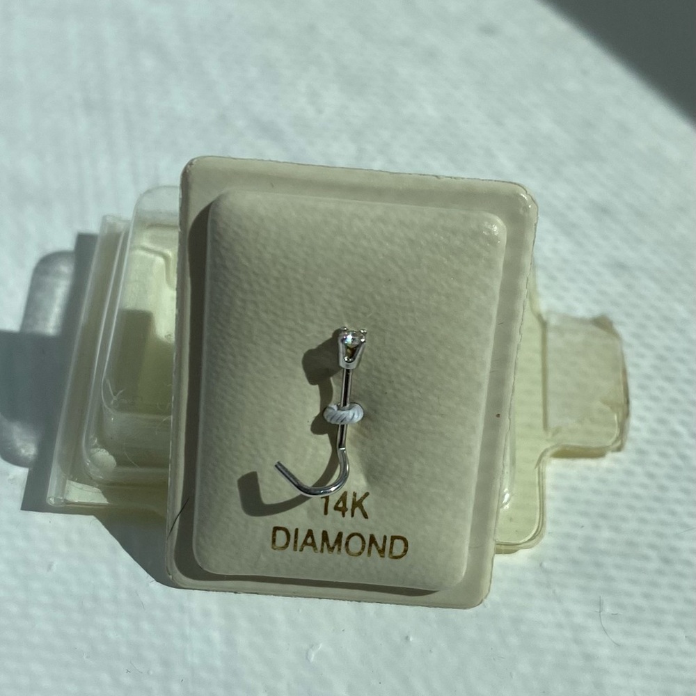 14K Diamond Nose Ring